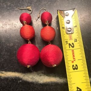 Pinkish red and orange earrings